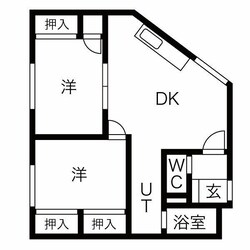 モエレ団地 徒歩6分 2階の物件間取画像